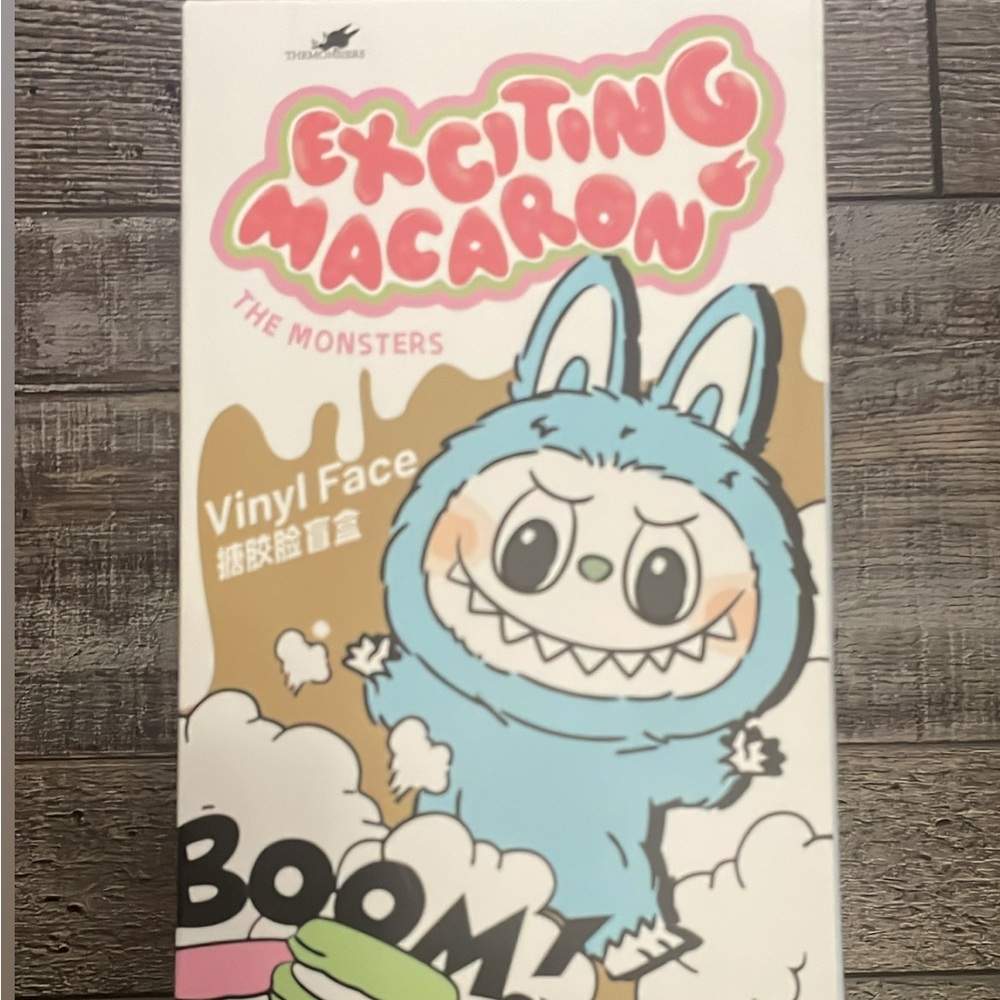 Exciting Macaron Vinyl Face Toy with Blue Bunny Design